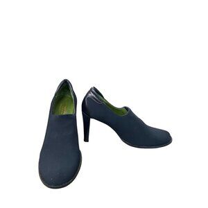 Donald J Pliner womans Black leather fabric 3.5 " Block dress heels size 10M SKU